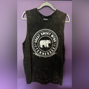 Black Graphic Tank Top